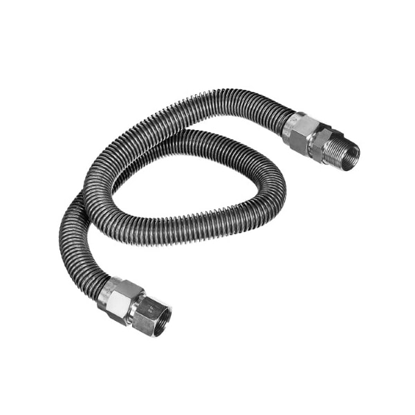 Flextron Gas Line Hose 5/8'' O.D. x 72'' Length 3/4" FIP x MIP Fittings, Stainless Steel Flexible Connector FTGC-SS12-72P - main
